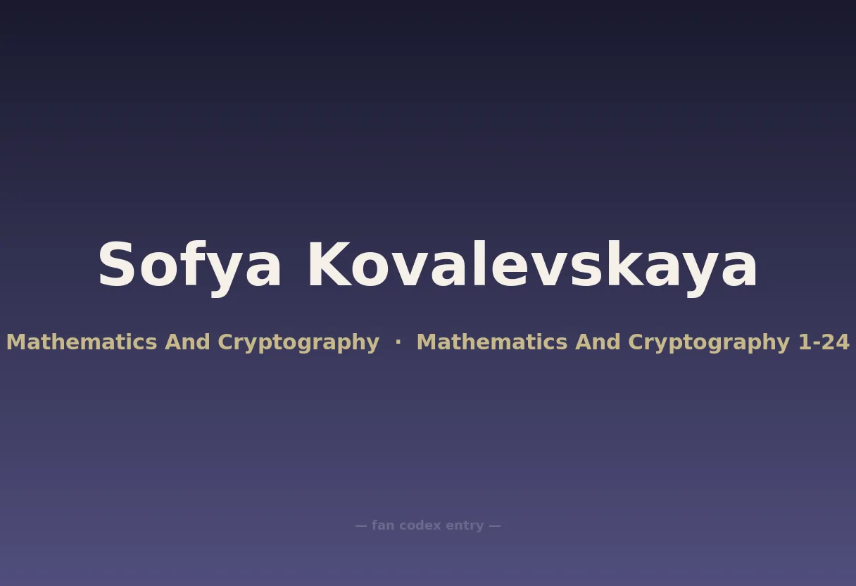 Sofya Kovalevskaya