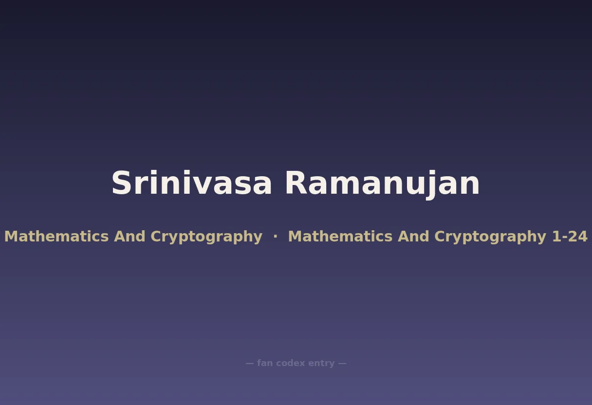 Srinivasa Ramanujan